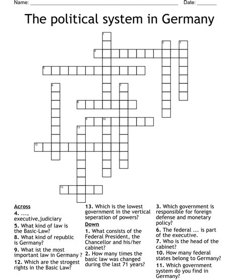 chancellor of west germany crossword